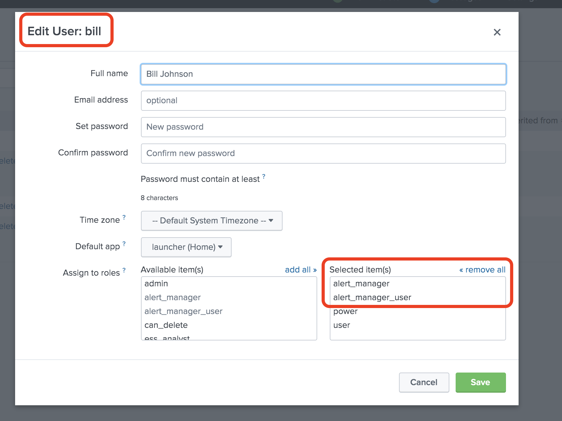 Add Alert Manager roles to users